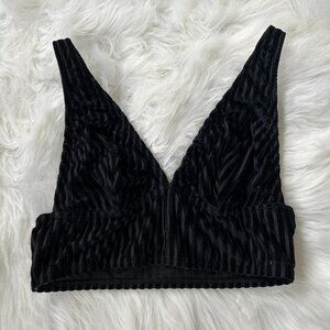 Black Velvet Striped Bralette